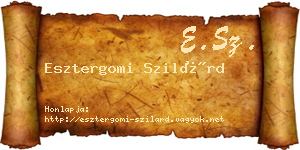 Esztergomi Szilárd névjegykártya